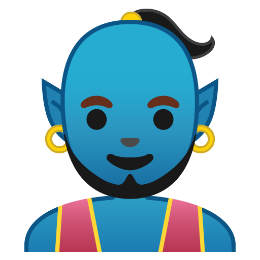 🧞‍♂️ Genio Hombre en Google Noto Color Emoji Android 9.0