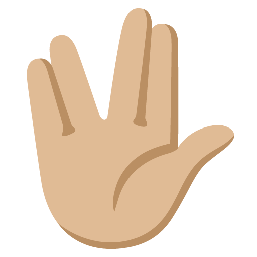 ๐๐ผ Vulcan Salute: Medium-Light Skin Tone on Google Noto Color Emoji 15.1