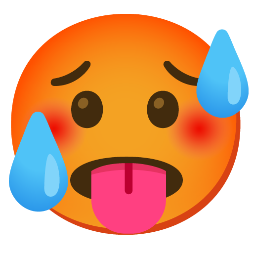 🥵 Hot Face on Google Noto Color Emoji 16.0