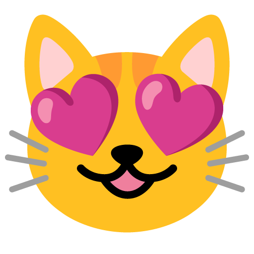 Google Noto Color Emoji 16.0 June Update의 😻 하트 눈 고양이 얼굴