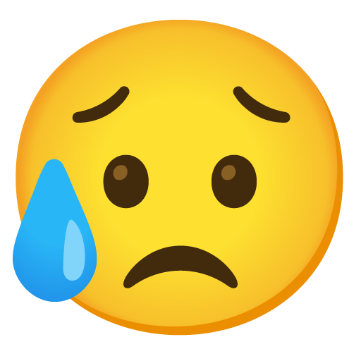 😥 Sad but Relieved Face on Google Noto Color Emoji 17.0
