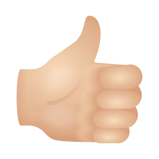 👍🏻 Thumbs Up: Light Skin Tone on Icons8 14.0