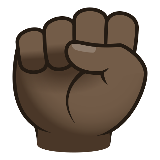 🏿 Raised Fist: Dark Skin Tone on JoyPixels 7.0
