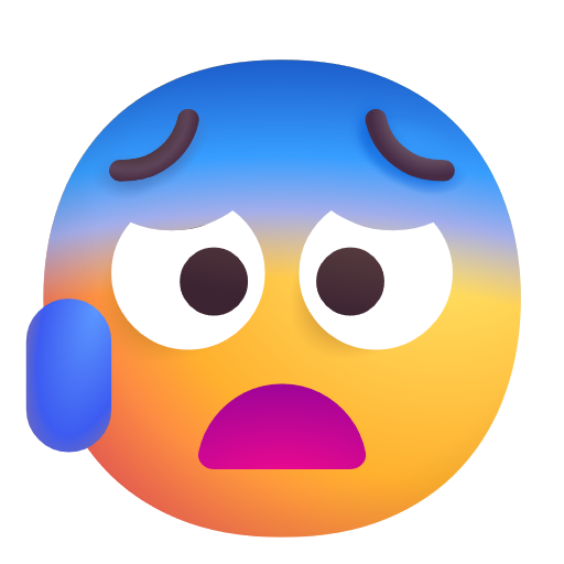 π° Anxious Face with Sweat on Microsoft 3D Fluent 15.1