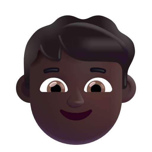 ๐ฆ๐ฟ Boy: Dark Skin Tone on Microsoft 3D Fluent 15.1