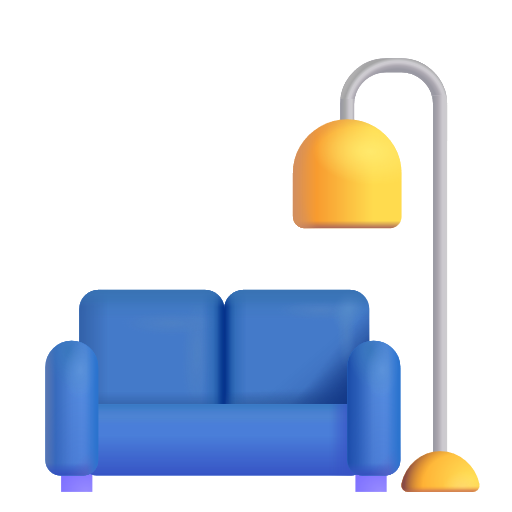 ποΈ Couch and Lamp on Microsoft 3D Fluent 15.1