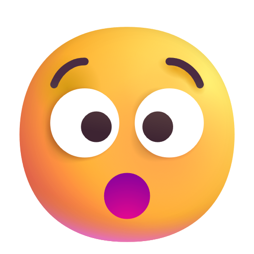 😯 Hushed Face on Microsoft 3D Fluent 15.1