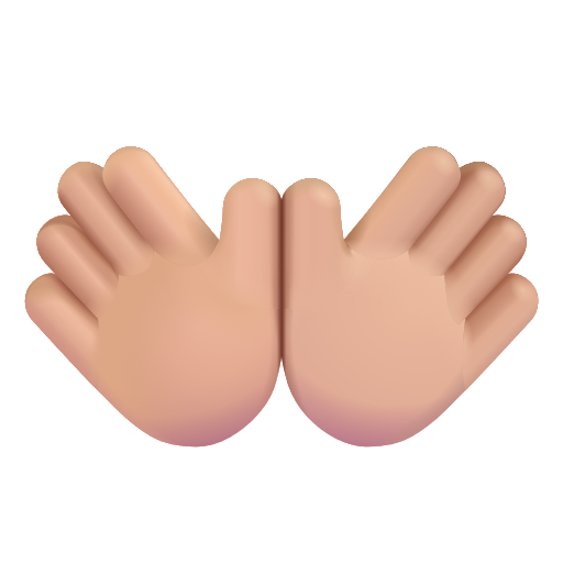 ππΌ Open Hands: Medium-Light Skin Tone on Microsoft 3D Fluent 15.1
