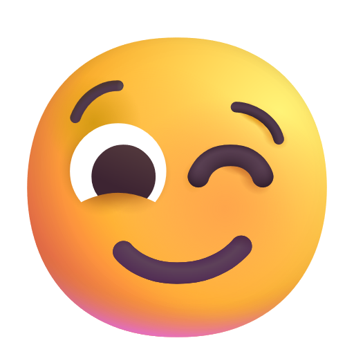 π Winking Face on Microsoft 3D Fluent 15.1