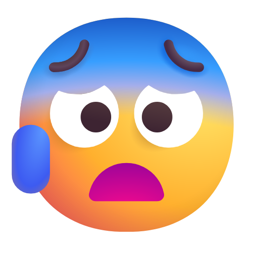 ๐ฐ Anxious Face with Sweat on Microsoft 3D Fluent 16.0