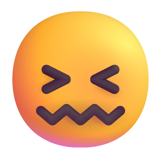 😖 Confounded Face on Microsoft 3D Fluent 16.0