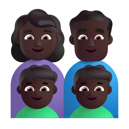 ๐ฉ๐ฟโ๐จ๐ฟโ๐ฆ๐ฟโ๐ฆ๐ฟ Family - Woman: Dark Skin Tone, Man: Dark Skin Tone, Boy ...