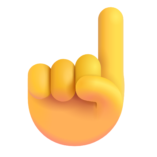 ☝️ Index Pointing Up on Microsoft 3D Fluent 16.0