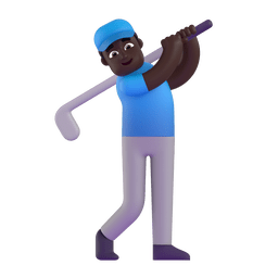 Man Golfing: Dark Skin Tone on Microsoft Teams 1.0