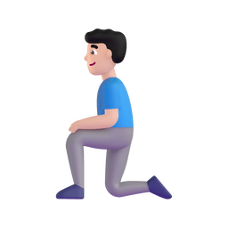 Man Kneeling: Light Skin Tone on Microsoft Teams 1.0