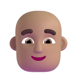 Man: Medium Skin Tone, Bald on Microsoft Teams 1.0