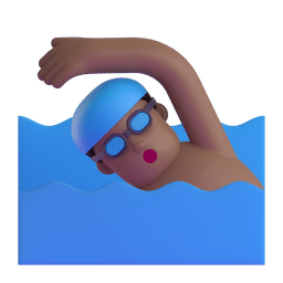 Man Swimming: Medium-Dark Skin Tone on Microsoft Teams 1.0