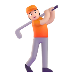 Person Golfing: Light Skin Tone on Microsoft Teams 1.0