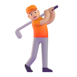 Person Golfing: Medium-Light Skin Tone on Microsoft Teams 1.0
