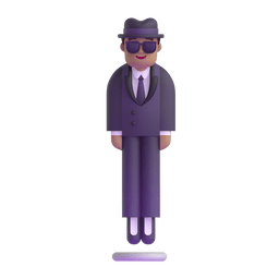 Person in Suit Levitating: Medium Skin Tone on Microsoft Teams 1.0