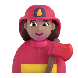 Woman Firefighter: Medium Skin Tone on Microsoft Teams 1.0