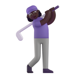 Woman Golfing: Dark Skin Tone on Microsoft Teams 1.0