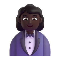 Woman in Tuxedo: Dark Skin Tone on Microsoft Teams 1.0