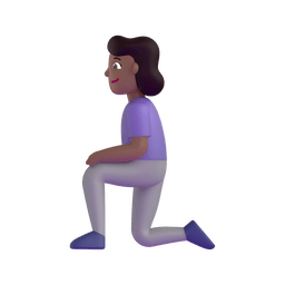 Woman Kneeling: Medium-Dark Skin Tone on Microsoft Teams 1.0