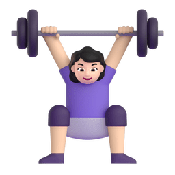 Woman Lifting Weights: Light Skin Tone on Microsoft Teams 1.0