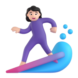 Woman Surfing: Light Skin Tone on Microsoft Teams 1.0