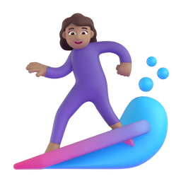 Woman Surfing: Medium Skin Tone on Microsoft Teams 1.0