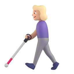 Woman with White Cane: Medium-Light Skin Tone on Microsoft Teams 1.0