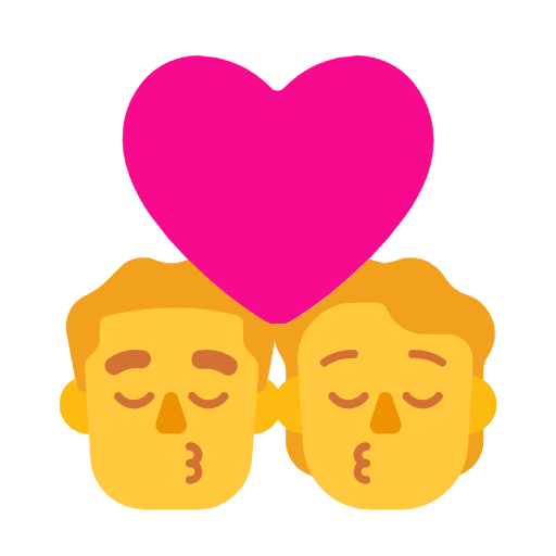 👨 ️💋🧑 Kiss: Man, Person on Microsoft Windows 11 23H2