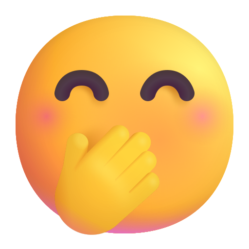  Smiling Face With Smiling Eyes And Hand Covering Mouth Emoji