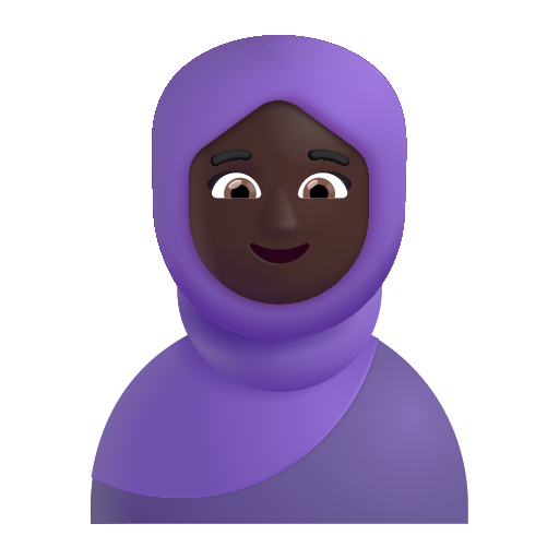 🧕🏿 Mujer Con Hiyab: Tono De Piel Oscuro en Microsoft 3D Fluent 15.1