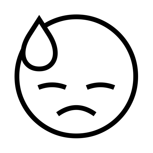 😓 Downcast Face with Sweat on Noto Emoji Font 15.0