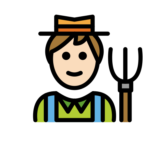 Openmoji OpenMoji 12.2의 👨🏻🌾 남자 농부: 하얀 피부
