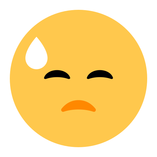 ๐ Downcast Face with Sweat on Toss Face (ํ ์คํ์ด์ค) 1.5