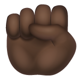 🏿 Raised Fist: Dark Skin Tone on WhatsApp 2.26.35.74