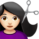 Person Getting Haircut: Light Skin Tone on Apple iOS 11.2