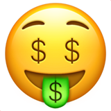 Money-Mouth Face on Apple iOS 11.2