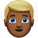 Man: Medium-Dark Skin Tone, Blond Hair on Apple iOS 11.3