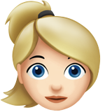 Woman: Light Skin Tone, Blond Hair on Apple iOS 11.3