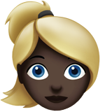 Woman: Dark Skin Tone, Blond Hair on Apple iOS 11.3