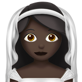 Person with Veil: Dark Skin Tone on Apple iOS 11.3