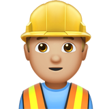 Construction Worker: Medium-Light Skin Tone on Apple iOS 11.3