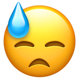 Downcast Face with Sweat on Apple iOS 11.3