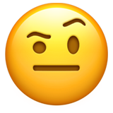 Face with Raised Eyebrow on Apple iOS 11.3