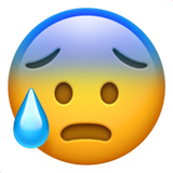 Anxious Face with Sweat on Apple iOS 11.3