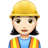Woman Construction Worker: Light Skin Tone on Apple iOS 11.3